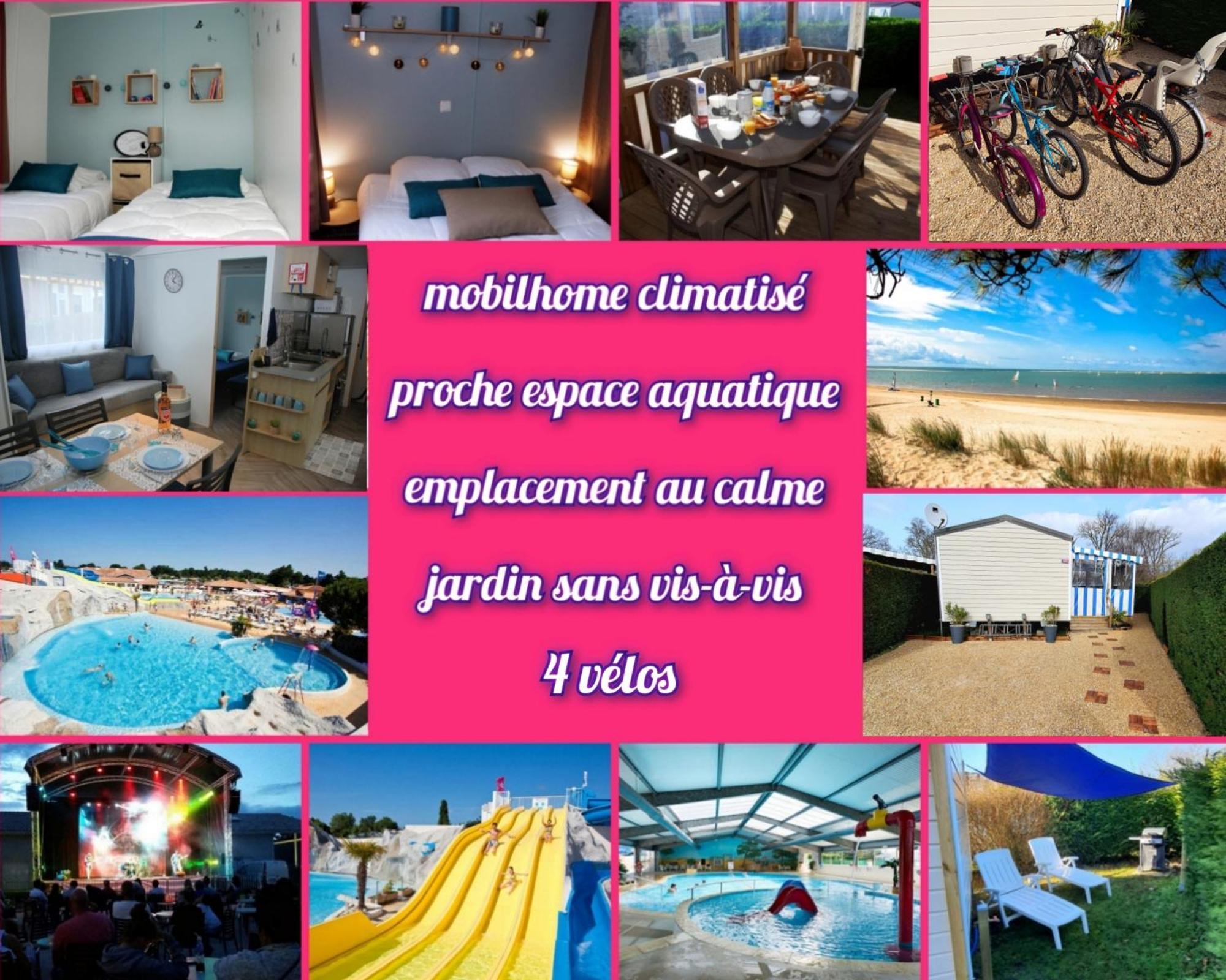 Mobilhome 2Ch Climatise-Terrasse Fermee-4 Velos-Camping 4 Etoiles Les Charmettes Les Mathes Kültér fotó